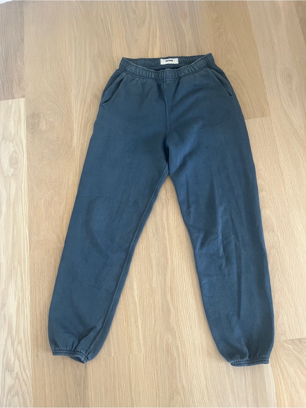 Buck Mason Men’s Gray Blue Slate Drawstring Lounge French Terry Sweatpants XS